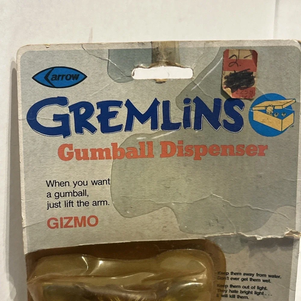 1984 Arrow GREMLINS GIZMO Gumball‎ Dispenser figure- Sealed Damaged Package